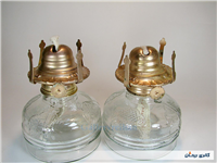 یک جفت چراغ نفتی زیبا کاملا سالم 