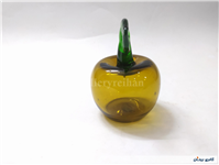 سیب زرد شیشه ای دستساز قدیمی مناسب دکور 