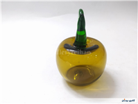 سیب زرد شیشه ای دستساز قدیمی مناسب دکور 