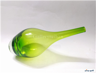 سالونگ یا بطری دوپوست بزرگ دستساز شیشه ای