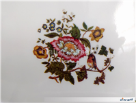 دیس بزرگ قدیمی ملامین طرح گل و مرغ