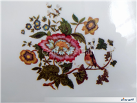 دیس بزرگ قدیمی ملامین طرح گل و مرغ