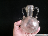 بطری کوچک 2دسته طرح ترک یا آبگز دستساز شفاف