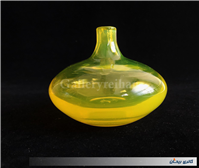 سالونگ یا بطری دستساز شیشه ای کوچک زرد 