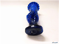 2 گلدان شیشه ای کبالتی دست دلبر قدیمی 