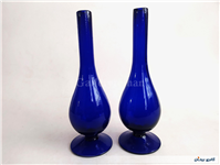 جفت گلدان یا گلابپاش قلندری دستساز کبالتی