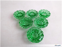 شمعدان شیشه ای ضخیم طرح الماس توپر 