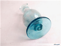 گلدان پایه دار قدیمی دستساز آبی 