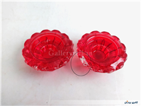 2عدد شمعدان شیشه ای ضخیم طرح الماس توپر 