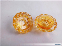 2عدد شمعدان شیشه ای ضخیم طرح الماس توپر 