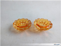 2عدد شمعدان شیشه ای ضخیم طرح الماس توپر 