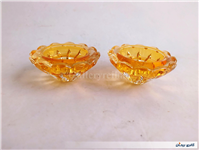 2عدد شمعدان شیشه ای ضخیم طرح الماس توپر 