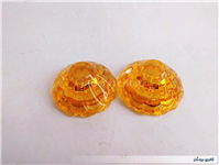 2عدد شمعدان شیشه ای ضخیم طرح الماس توپر 