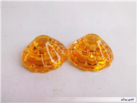 2عدد شمعدان شیشه ای ضخیم طرح الماس توپر 