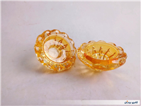 2عدد شمعدان شیشه ای ضخیم طرح الماس توپر 