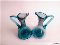 2 پارچ مینیاتوری دستساز شیشه ای آبی 