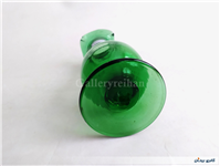 گلدان پایه داره لاله ای قدیمی دستساز سبز 