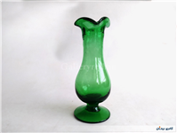 گلدان پایه داره لاله ای قدیمی دستساز سبز 