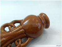 گلدان سفالی قدیمی لعابدار طرح گل 