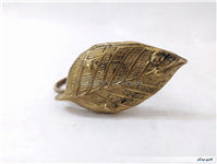 مجسمه موش و برگ درخت برنجی 