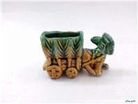 مجسمه سرامیکی گاری قدیمی کوچک 