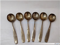6عدد قاشق قدیمی برنجی دستساز مهردار 