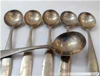 6عدد قاشق قدیمی برنجی دستساز مهردار 