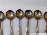 6عدد قاشق قدیمی برنجی دستساز مهردار 