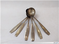 6عدد قاشق قدیمی برنجی دستساز مهردار 