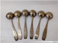 6عدد قاشق قدیمی برنجی دستساز مهردار 