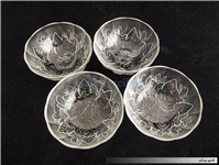 4عدد کاسه بلور قدیمی طرح گل مات و براق 