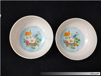 یک جفت کاسه ملامین طرح گل قدیمی 