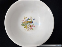 جفت کاسه ملامین طرح گل و طاووس قدیمی 