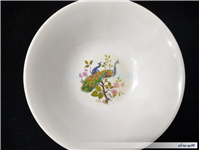 جفت کاسه ملامین طرح گل و طاووس قدیمی 