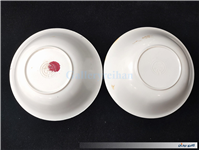 جفت کاسه ملامین طرح گل و طاووس قدیمی 