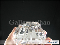 شمعدان شیشه ای ضخیم طرح گل 