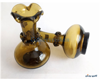 جفت گلدان لبچین قدیمی دستساز قهوه ای 