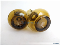 جفت گلدان لبچین قدیمی دستساز قهوه ای 