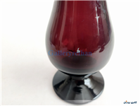 گلدان پایه دار لاله ای قدیمی دستساز زرشکی 