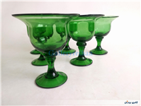 6 عدد جام قدیمی دست ساز سبز