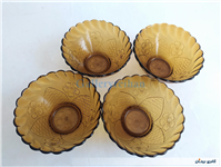 4عدد کاسه شیشه ای قدیمی عسلی 