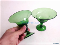 جفت جام قدیمی دست ساز سبز