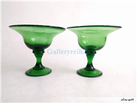 جفت جام قدیمی دست ساز سبز