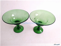 جفت جام قدیمی دست ساز سبز