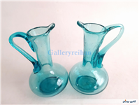 جفت آبلیموخوری دست ساز شیشه ای آبی 