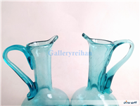 جفت آبلیموخوری دست ساز شیشه ای آبی 