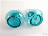 جفت آبلیموخوری دست ساز شیشه ای آبی 