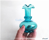 گلدان دست ساز قدیمی زیبا آبی رنگ 