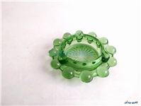 زیر سیگاری شیشه ای سبز تیله ای قدیمی 