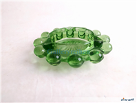 زیر سیگاری شیشه ای سبز تیله ای قدیمی 